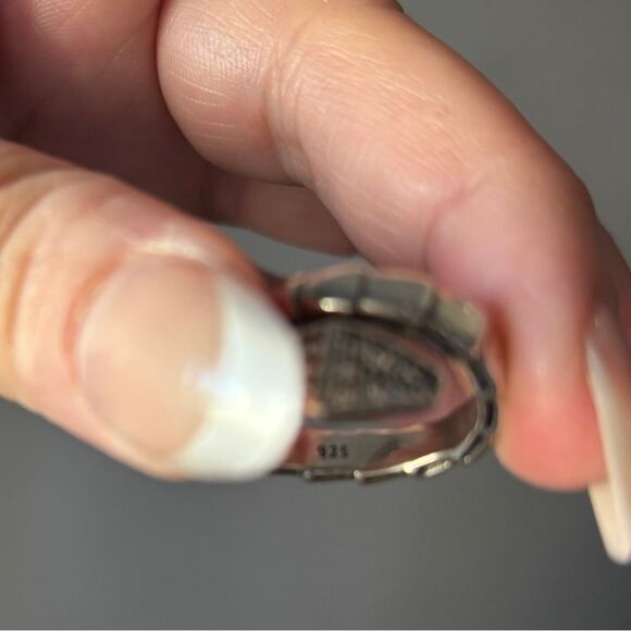 The Sparkling Serpent Ring in sterling silver and lab created diamonds sz 6.5 - Picture 9 of 13